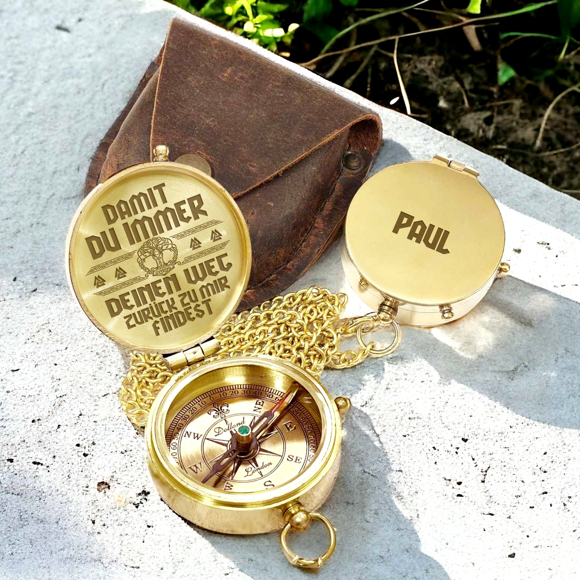 Personalisierter Gravierter Kompass - An Meinen Wikinger Mann - Degpb26001