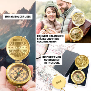 Personalisierter Kompass - Wikinger Mann - Deinen Weg Zurück Zu Uns Findest - Degpb26012