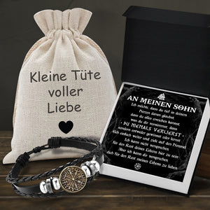 Personalisierte Wikinger Kompass Armband - Wikinger - An Meinen Sohn - Du Niemals Verlierst - Degbla16002