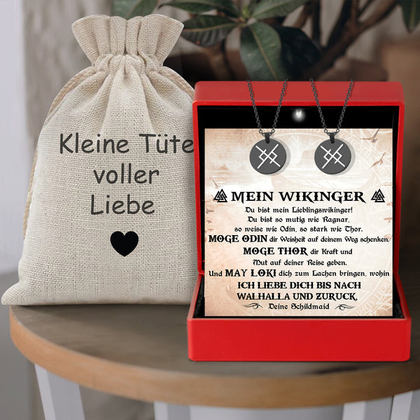 Personalisierte Stärke-Runenketten Ewige Liebe Für Paare - Wikinger - Mein Wikinger - Ich Liebe Dich - Degawi26001