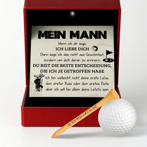 Holz Golf Tee - Golf - An Meinen Mann - Du Bist Mein Hole-in-one - Degah26001