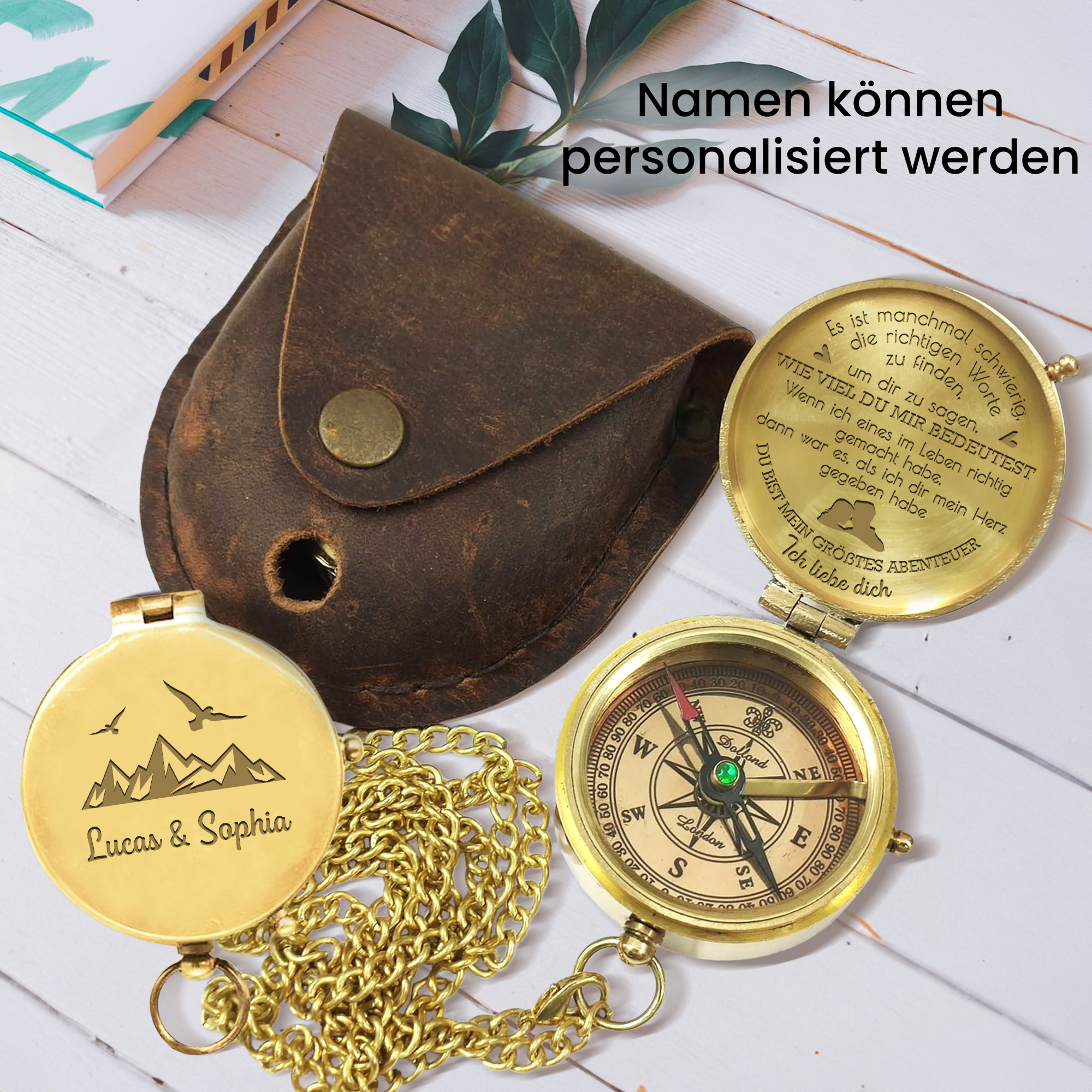 Personalisiert Gravierter Kompass - Familie - An Meinen Mann - Ich Dir Mein Herz Gegeben Habe - Degpb26045