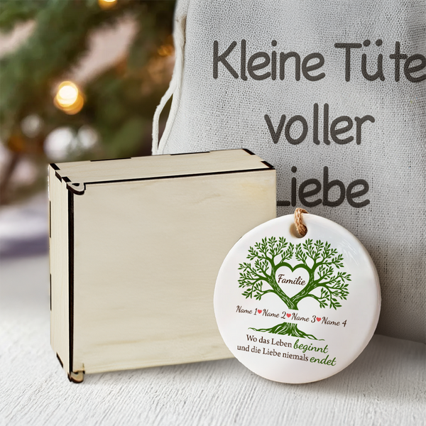 Personalisierte Weihnachtsornament - Familie - An Meinen Liebsten - Familie Wo Das Leben Beginnt Und Die Liebe Niemals Endet - Degapa26006