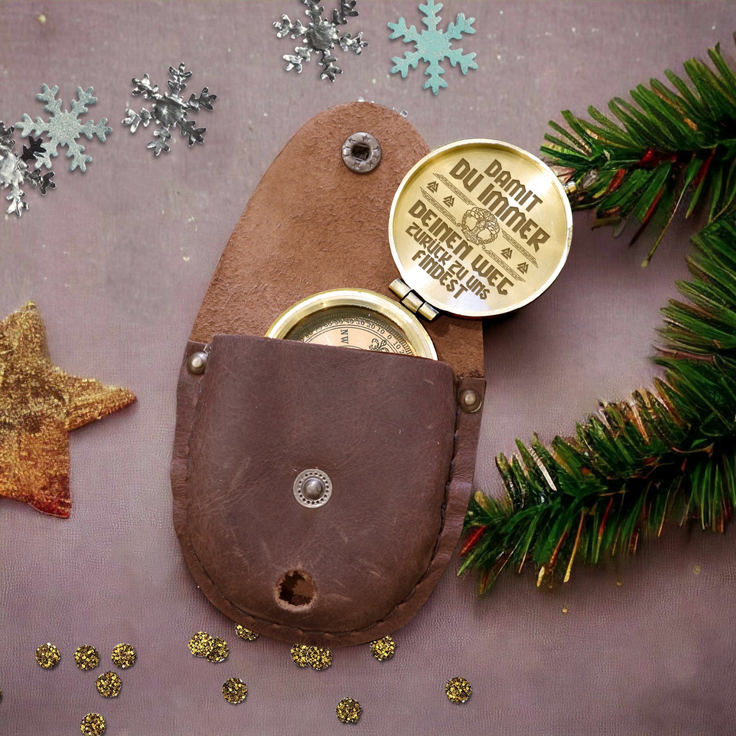 Personalisierter Kompass - Wikinger Mann - Deinen Weg Zurück Zu Uns Findest - Degpb26012