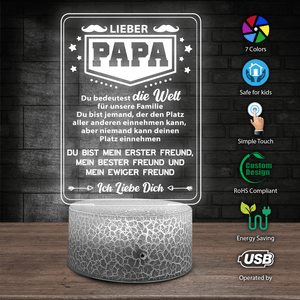 3D Led-Licht - Familie - An Meinen Papa - Du Bedeutest Die Welt Für Unsere Familie - Deglca18007
