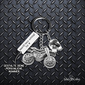 Personalisiert Dirtbike-Helm Schlüsselanhänger - Biker - An Meinen Mann - Dein größter Fan - Degkey26008