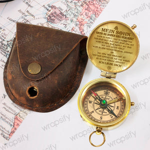 Gravierter Kompass - Wikinger - An Meinen Sohn - Wird Dein Kompass Dir Den Weg Weisen, Bis Du Dein Zuhause Erreichst - Degpb16053