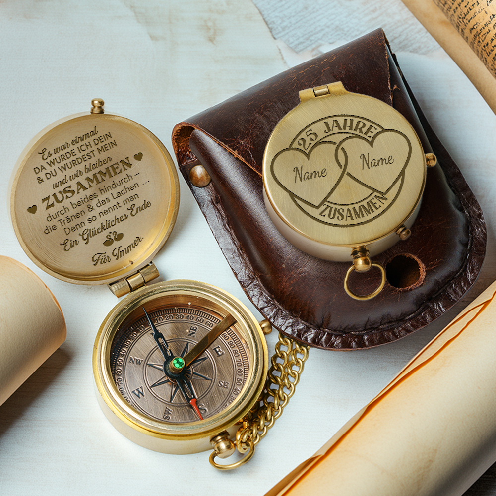 Personalisierter Gravierter Kompass - Familie - An Meinen Liebsten - Ein Glückliches Ende Für Immer - Degpb26117