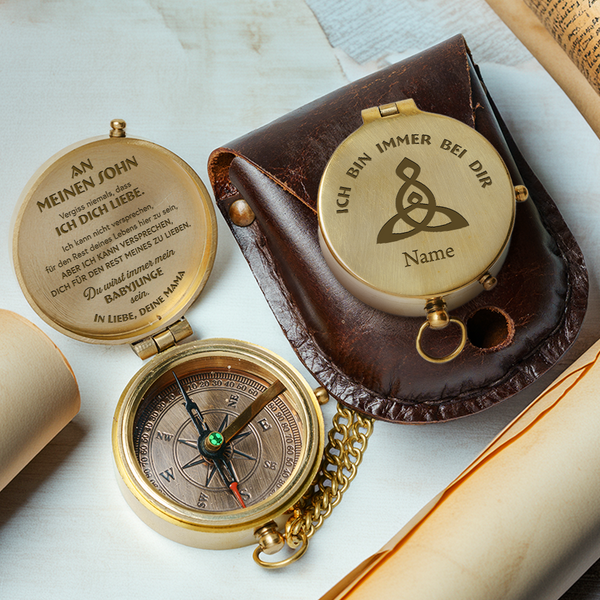 Personalisierter Gravierter Kompass - Familie - An Meinen Sohn - Du Wirst Immer Mein Babyjunge Sein - Degpb16262