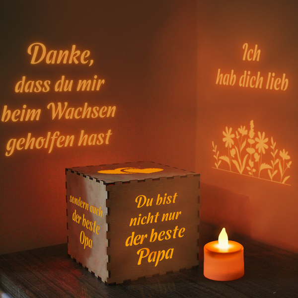 Hölzerne Leuchtbox - Familie - An Meine Opa - Danke Dass Du Mir Beim Wachsen Geholfen Hast - Degyl20001