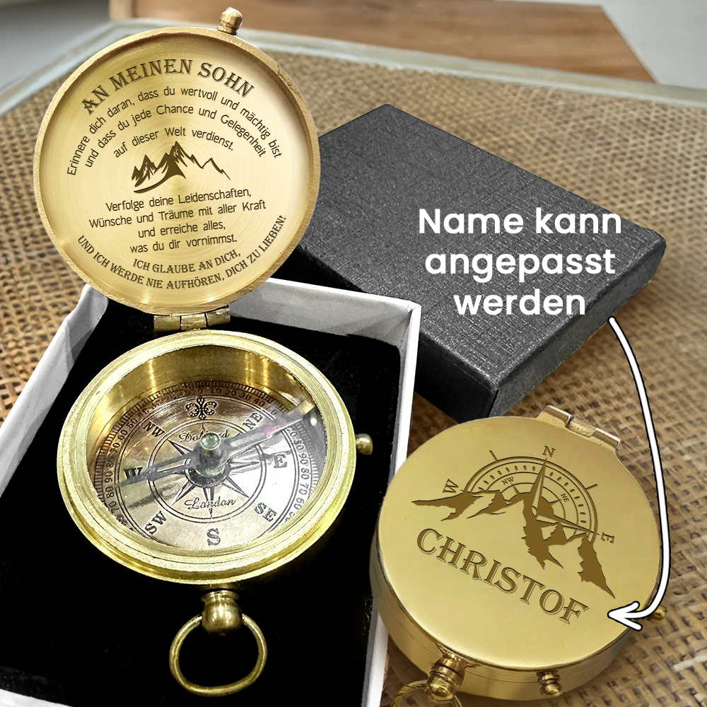 Personalisiert Gravierter Kompass - Familie - An Meinen Sohn - Ich Glaube An Dich, Und Ich Werde Nie Aufhören, Dich Zu Lieben