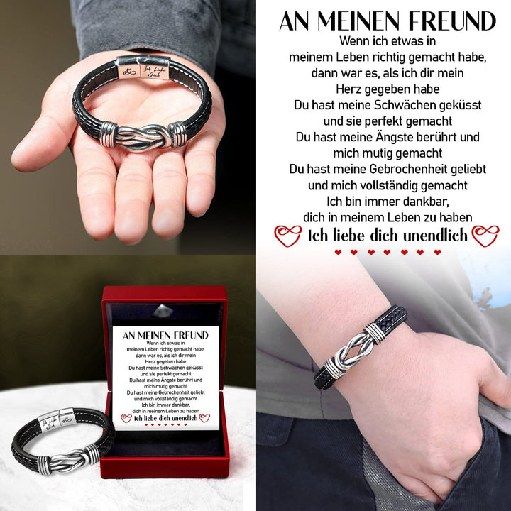 Knoten-lederarmband - Familie - An Meinen Freund - Ich Dir Mein Herz Gegeben Habe - Degnol12002