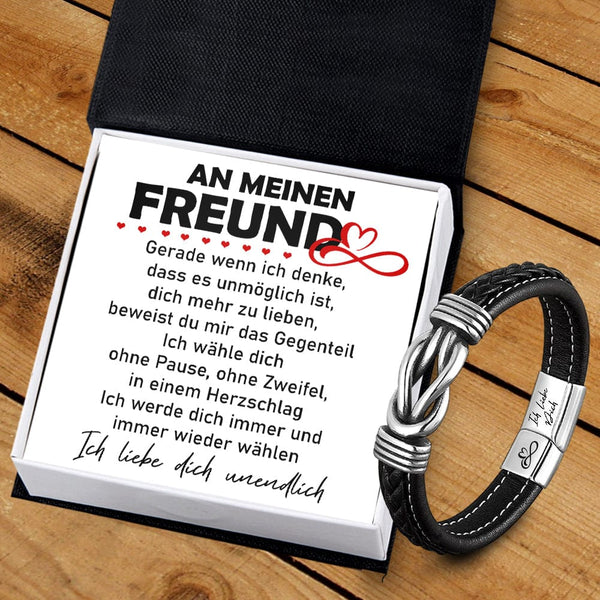 Knoten-lederarmband - Familie - An Meinen Freund - Ich Liebe Dich Unendlich - Degnol12001