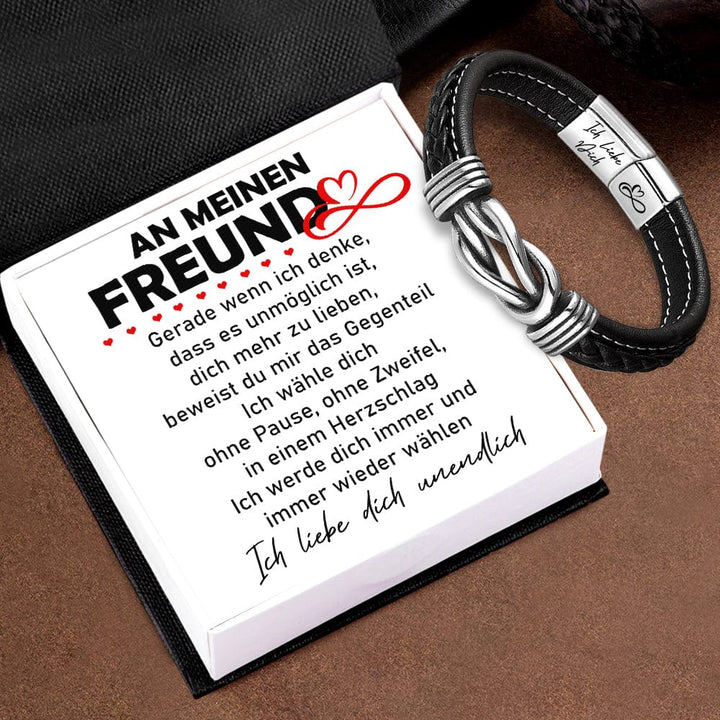 Knoten-lederarmband - Familie - An Meinen Freund - Ich Liebe Dich Unendlich - Degnol12001