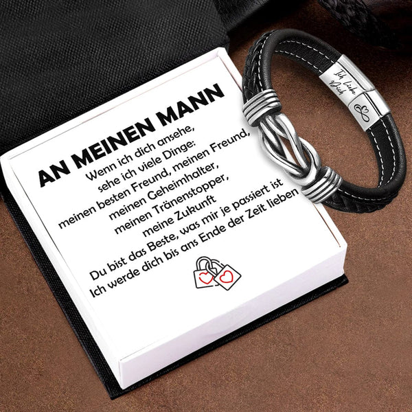 Knoten-lederarmband - Familie - An Meinen Mann - Ich Werde Dich Bis Ans Ende Der Zeit Lieben - Degnol26001