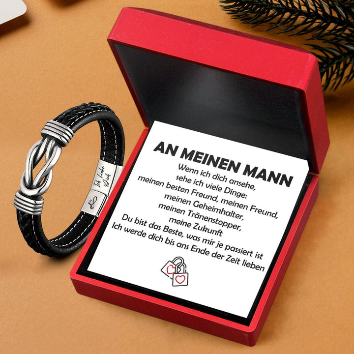 Knoten-lederarmband - Familie - An Meinen Mann - Ich Werde Dich Bis Ans Ende Der Zeit Lieben - Degnol26001