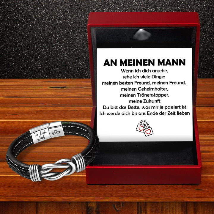 Knoten-lederarmband - Familie - An Meinen Mann - Ich Werde Dich Bis Ans Ende Der Zeit Lieben - Degnol26001