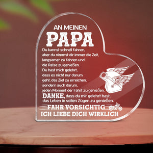 Kristalltafel - Biker - An Meinen Papa - Ich Liebe Dich Wirklich - Degznf18011