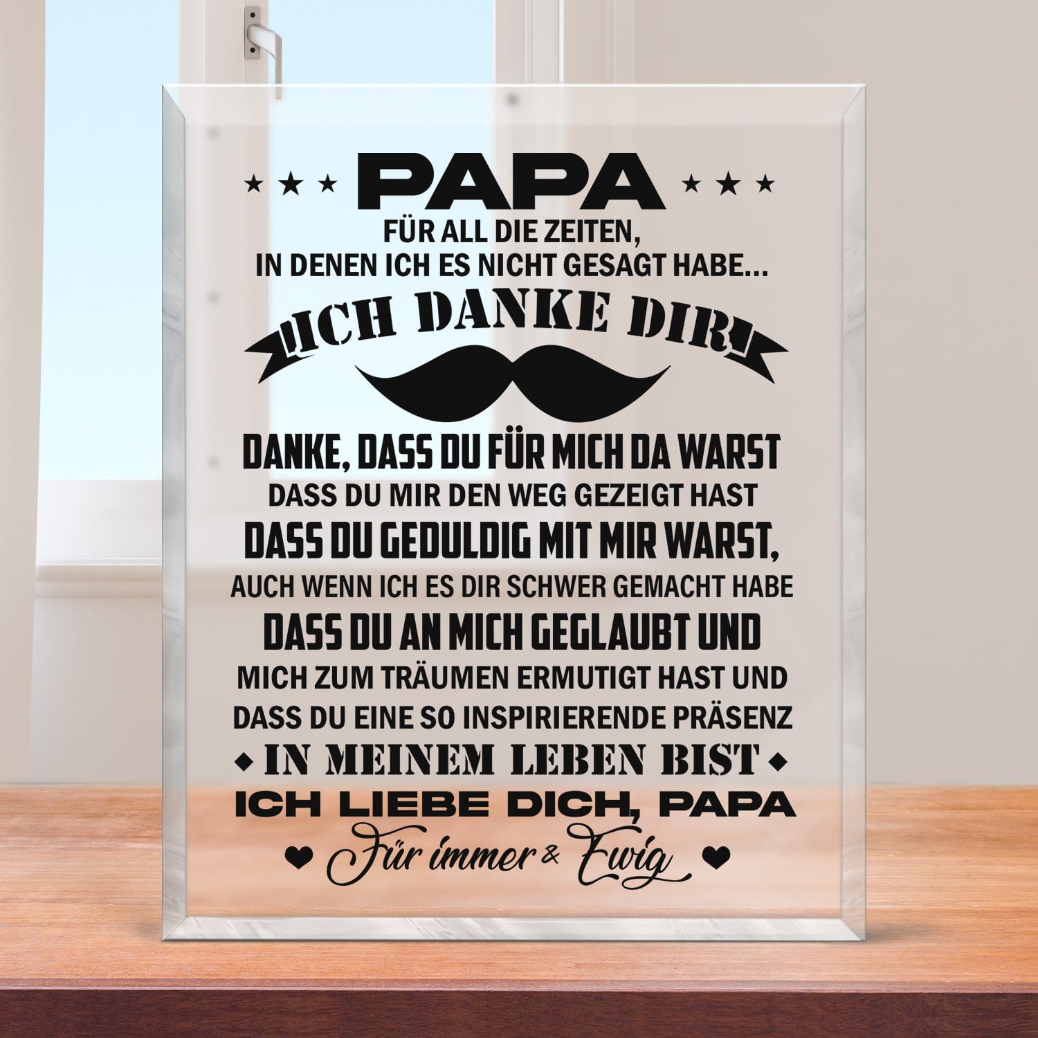 Kristalltafel - Familie - An Meinen Papa - Ich Liebe Dich, Papa Für Immer Und Ewig - Degznf18017