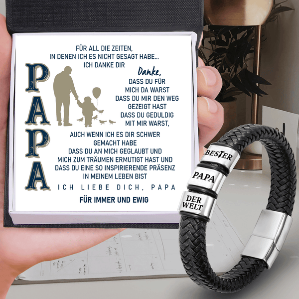 Leder-Armband - Familie - An Meinen Papa - Danke, Dass Du Für Mich Da Warst - Degbzl18009