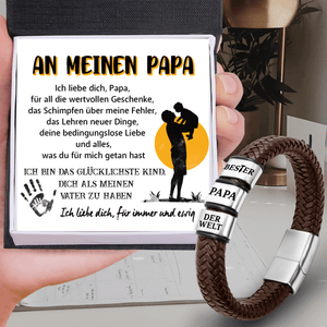 Leder-Armband - Familie - An Meinen Papa - Ich Bin Das Glücklichste Kind, Dich Als Meinen Vater Zu Haben - Degbzl18007