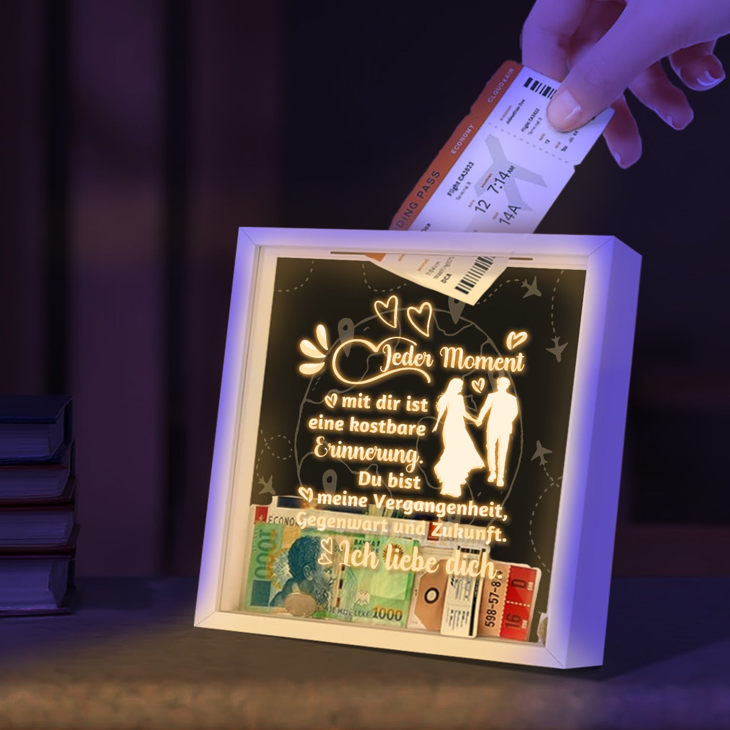 Personalisiert Schattenbox - Familie - Für Paar - Jeder Moment Mit Dir Ist Eine Kostbare Erinnerung