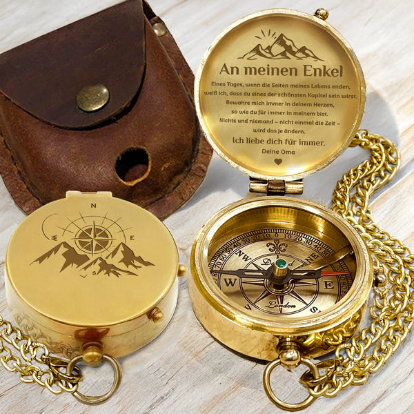 Personalisiert Gravierter Kompass - Familie - An Meinen Enkel - Von Oma - Bewahre Mich Immer In Deinem Herzen - Degpb22019
