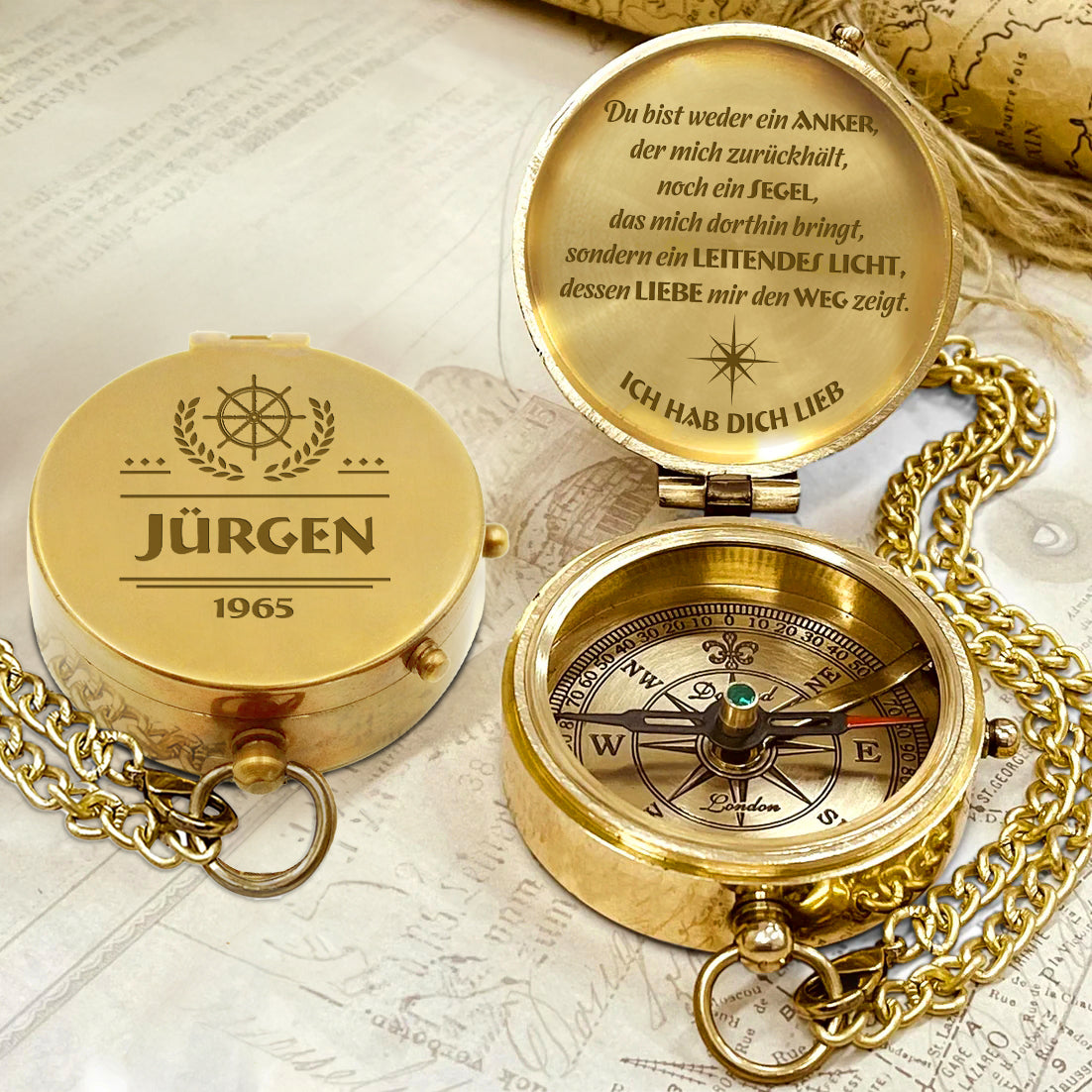 Personalisiert Gravierter Kompass - Familie - An Meinen Papa - Dessen Liebe Mir Den Weg Zeigt - Degpb18022