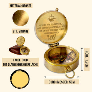 Gravierter Kompass - Familie - An Meinen Sohn - An Meine Tochter - Von Papa - Ich Immer Hier Sein Werde - Degpb16002