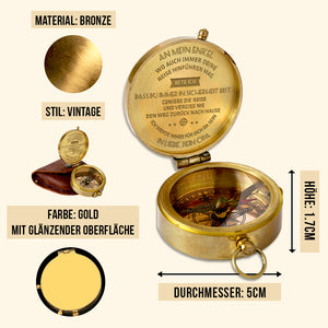 Personalisierter Gravierter Kompass - Familie - An Meinen Enkel - Degpb22001
