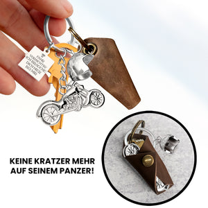 Personalisierter Klassischer Motorrad Schlüsselanhänger - Motorradfahrer - An Meinen Ehemann - Fahr Vorsichtig! Ich Brauche Dich Hier Bei Mir - Degkt14001