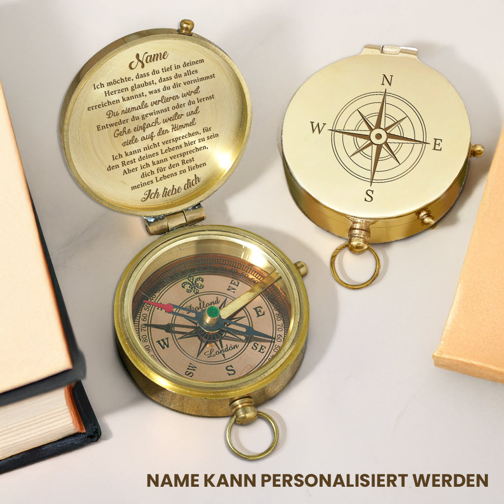 Personalisiert Gravierter Kompass - Familie - An Meinen Sohn - Ich Liebe Dich