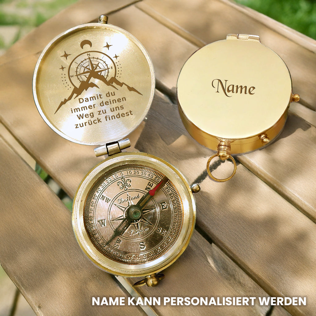 Personalisiert Gravierter Kompass - Damit Du Immer Deinen Weg Zu Uns Zurück Findest - Degpb26022