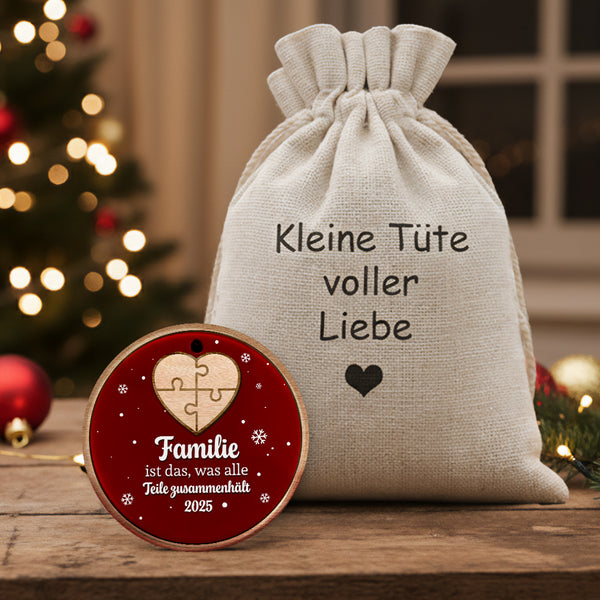 Personali sierte Weihnachtsornament - Familie - An Meinen Liebsten - Familie Ist Das, Was Alle Teile Zusammenhält - Degapa26007