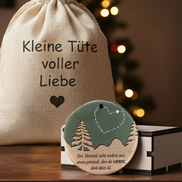 Personalisierte Weihnachtsornament - Familie - An Meinen Liebsten - Der Himmel Sieht Anders Aus, Wenn Jemand, Den Du Liebst, Dort Oben Ist - Degapa26002