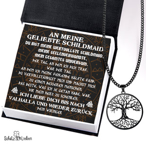 Lebensbaum Halskette - Wikinger - An Meine Geliebte Schildmaid - Meine Seelenverwandte, Mein Gesamtes Universum - Degnyb13001