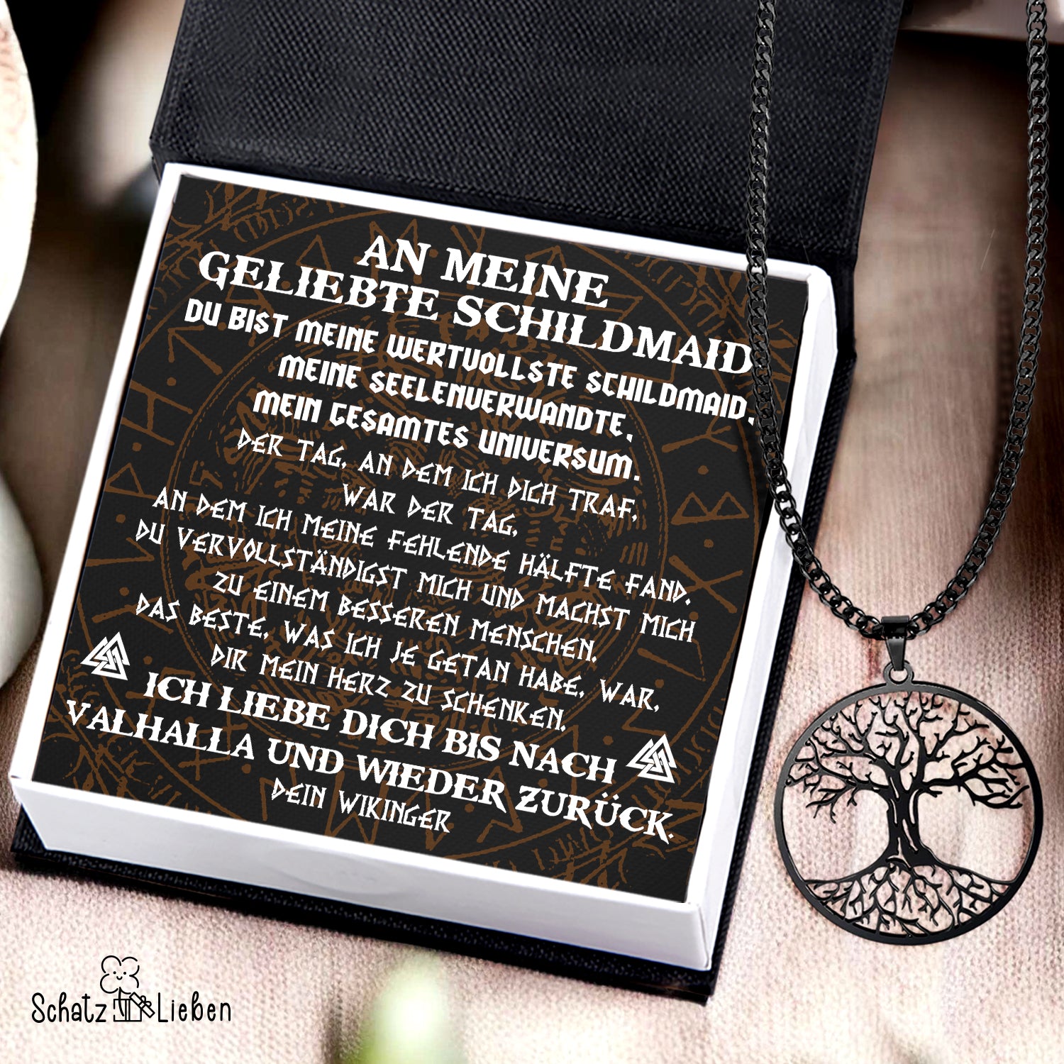 Lebensbaum Halskette - Wikinger - An Meine Geliebte Schildmaid - Meine Seelenverwandte, Mein Gesamtes Universum - Degnyb13001