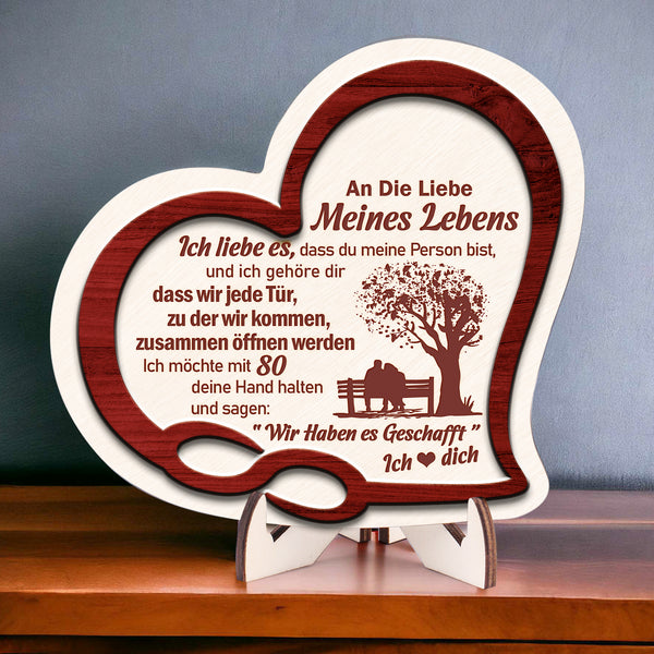 Herzschild Aus Holz - Familie - An Die Liebe Meines Lebens - Wir Haben Es Geschafft - Degan15003