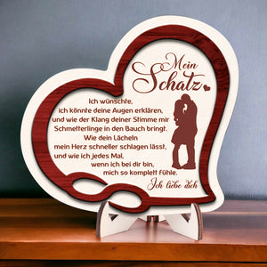 Herzschild Aus Holz - Familie - Mein Schatz - Ich Liebe Dich - Degan26010