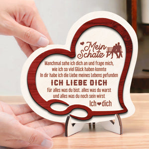 Herzschild Aus Holz - Familie - Mein Schatz - Ich Liebe Dich - Degan13002