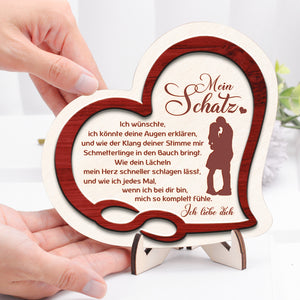 Herzschild Aus Holz - Familie - Mein Schatz - Ich Liebe Dich - Degan26010