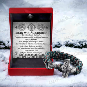 Wikinger Thors Hammer Armband - Wikinger - An Mein Wikinger Sohn - Höre Auf Dein Herz Und Gehe Risiken Vorsichtig Ein - Degbo16002