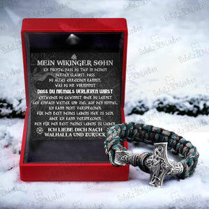 Wikinger Thors Hammer Armband - Wikinger - An Mein Wikinger Sohn - Ich Liebe Dich Nach Walhall Und Zurück - Degbo16001