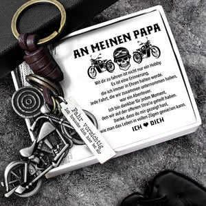 Motorrad Schlüsselanhänger - Motorradfahrer - An Meinen Papa - Jede Fahrt, Die Wir Zusammen Unternommen Haben, War Ein Abenteuer - Degkx18004