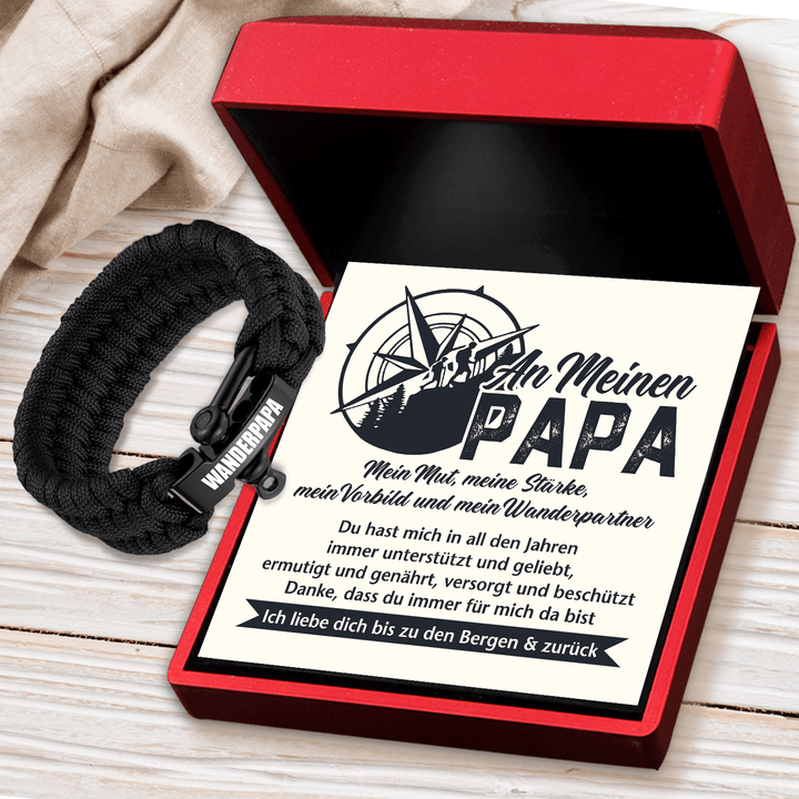 Paracord Armband - Wandern - An Meinen Papa - Ich Liebe Dich Bis Zu Den Bergen Und Zurück - Degbxa18004