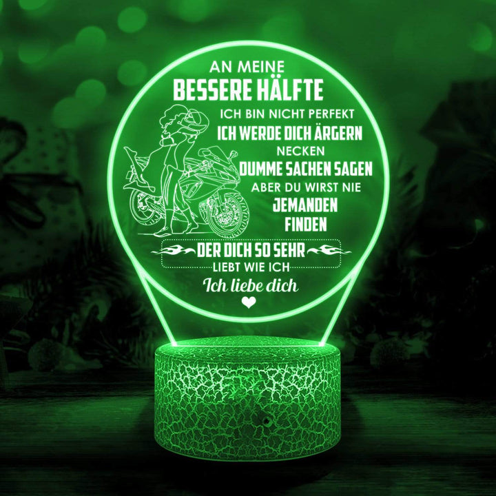 3D Led-Licht - Biker Mann - An Meine Bessere Hälfte - Ich Liebe Dich - Deglca26005