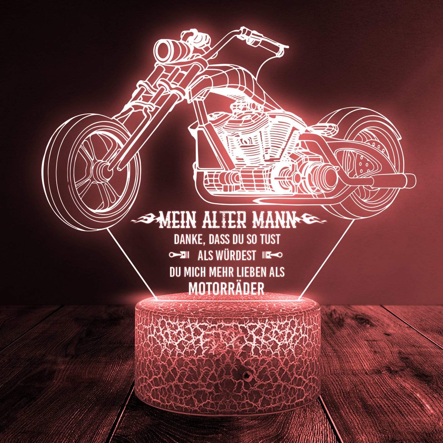 3D Led-Licht - Biker - Mein Alter Mann - Danke, Dass Du So Tust, Als Würdest Du Mich Mehr Lieben Als Motorräder - Deglca26002