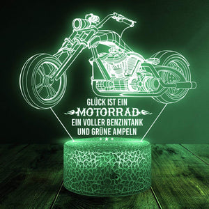 3D Led-Licht - Biker - Mein Alter Mann - Glück Ist Ein Motorrad - Deglca26003