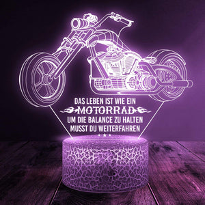 3D Led-Licht - Biker - Mein Mann - Life Is Like A Motorcycle - Deglca26004