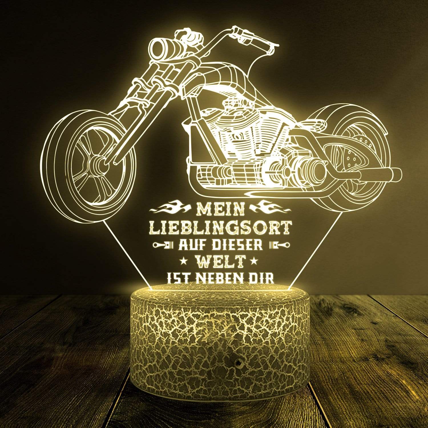 3D Led-Licht - Biker - Mein Mann - Mein Lieblingsort Auf Dieser Welt Ist Neben Dir - Deglca26001